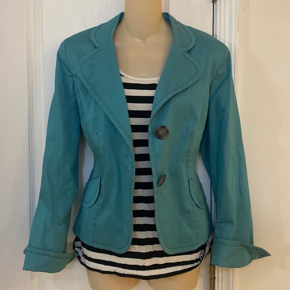 Maggy London Turquoise Blue Blazer